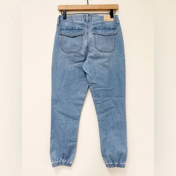 Paige Mayslie Jogger Denim Banded Bottom Hem Jeans size 25 - Picture 7 of 10